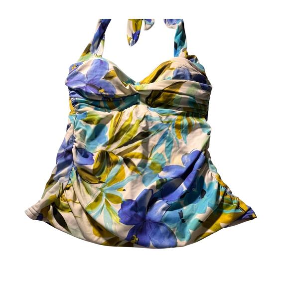 Miraclesuit Halter Tankini Swim Top Size 10 Floral Tropical Padded Bust - Picture 5 of 10